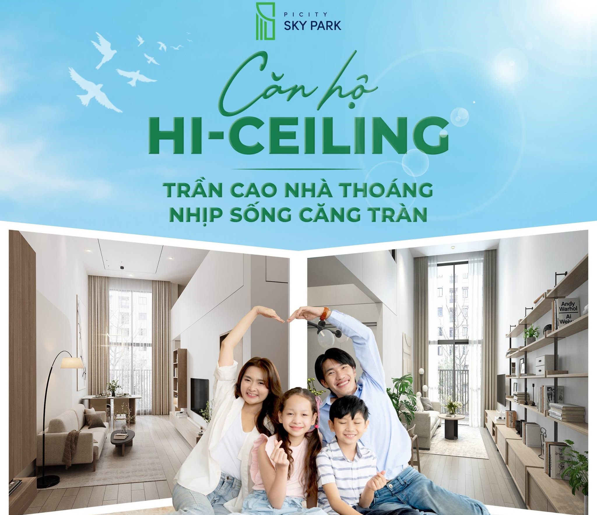 Nhà Cao Trần tạo sự thông thoáng tại Căn Hộ Hi-Ceiling