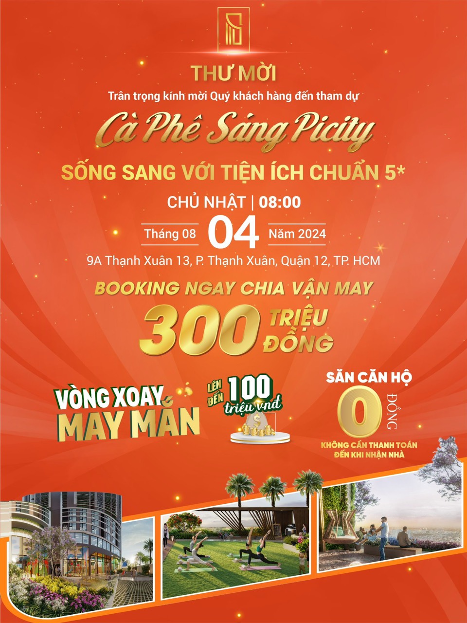 Thư mời Cà phê sáng cùng Picity Sky Park ngày 04.8.2024